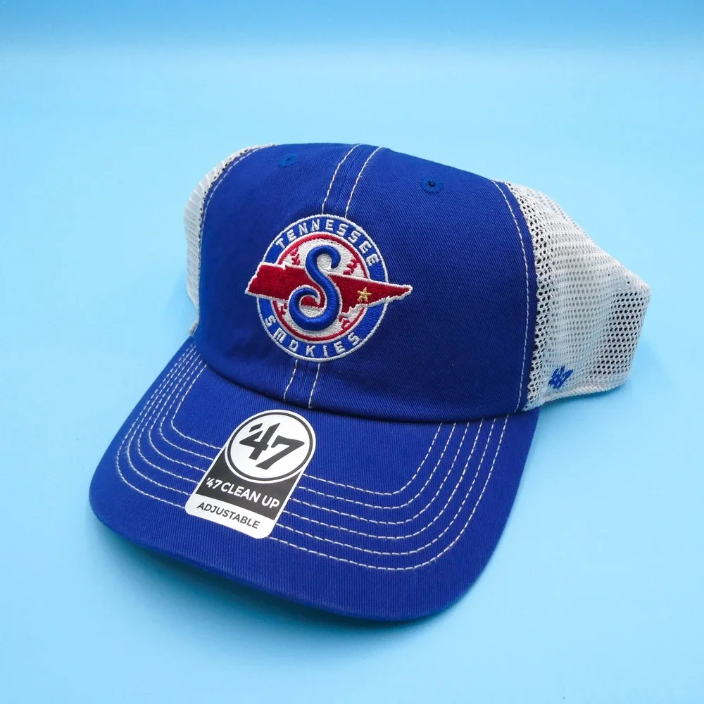 '47 Hat Mens One Size Clean Up Tennessee Smokies Royal Blue Mesh Snapback MiLB